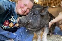 Whitney with pig