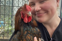 Whitney with chicken